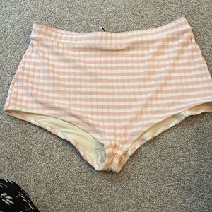 High waisted gingham print bikini bottoms